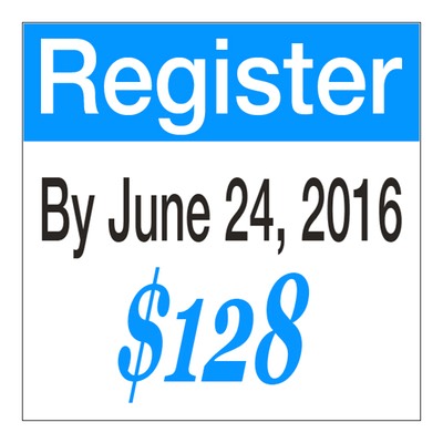Register By June 24, 2016: $128/